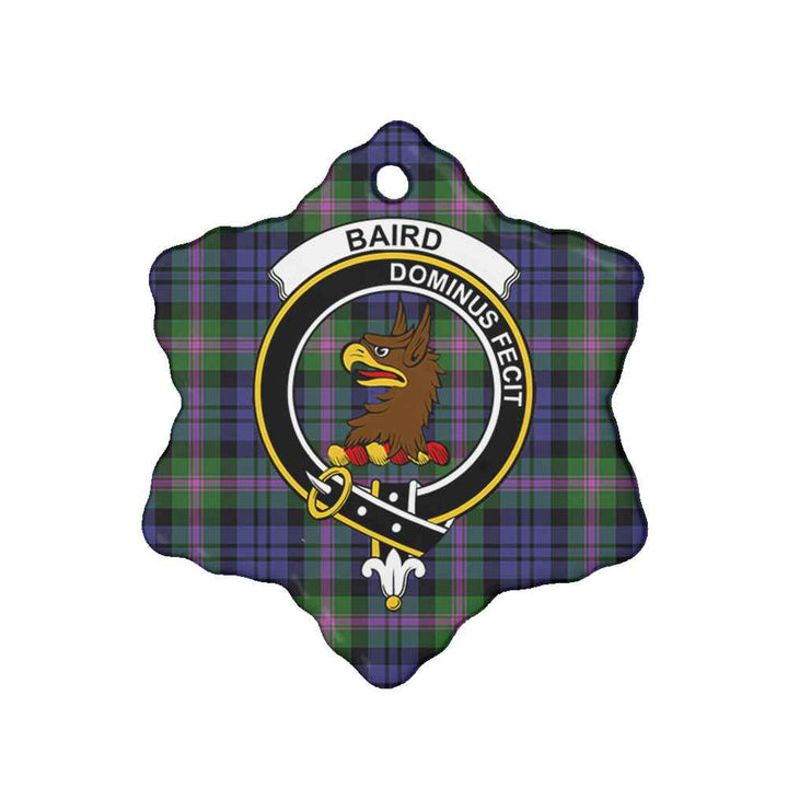 Scottish Baird Clan Crest Tartan Ceramic Ornament Snow Flake Shape Tartan Plaid