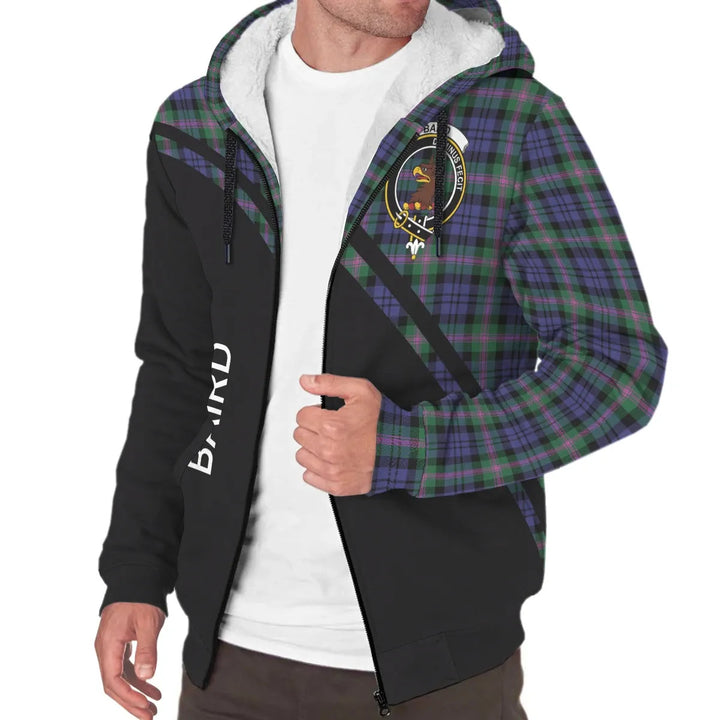 Scottish Baird Clan Crest Tartan Curve Sherpa Hoodie