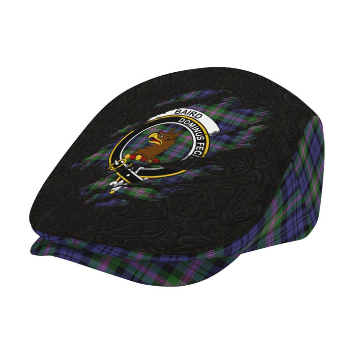 Scottish Baird Clan Crest Tartan Flat Cap - Scratch Style Tartan Plaid 2