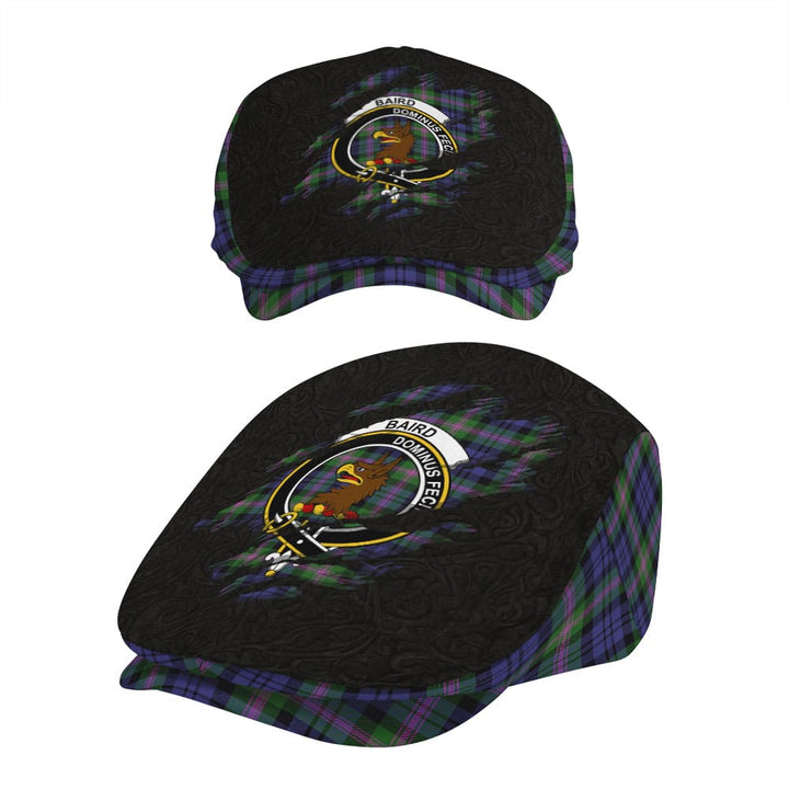 Scottish Baird Clan Crest Tartan Flat Cap - Scratch Style Tartan Plaid 5