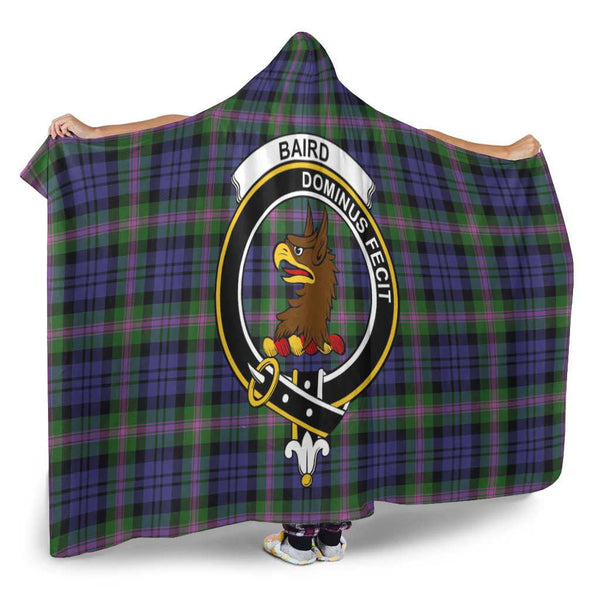 Scottish Baird Clan Crest Tartan Hooded Blanket Tartan Plaid 2
