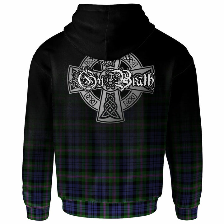Scottish Baird Clan Crest Tartan Hoodie - Alba Gu Brath Family Crest Celtic Inspired Back Side Tartan Plaid
