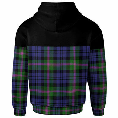 Scottish Baird Clan Crest Tartan Hoodie - Horizontal Style Back Side Tartan Plaid