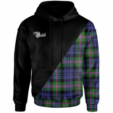 Scottish Baird Clan Crest Tartan Hoodie - Military Logo Front Side Tartan Plaid