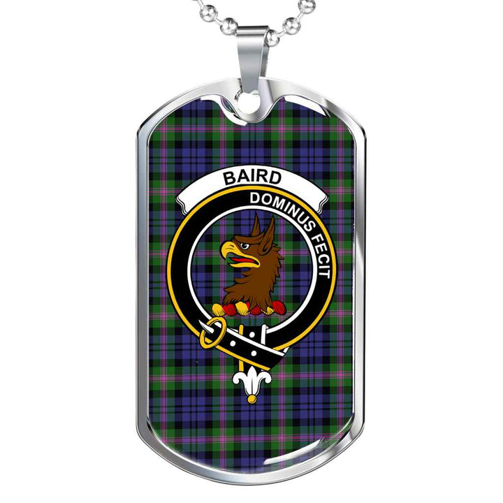 Scottish Baird Clan Crest Tartan Military Dog Tag Necklace Tartan Plaid 1