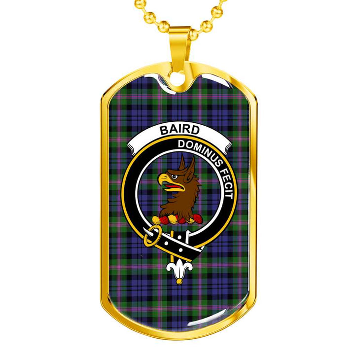 Scottish Baird Clan Crest Tartan Military Dog Tag Necklace Tartan Plaid 2