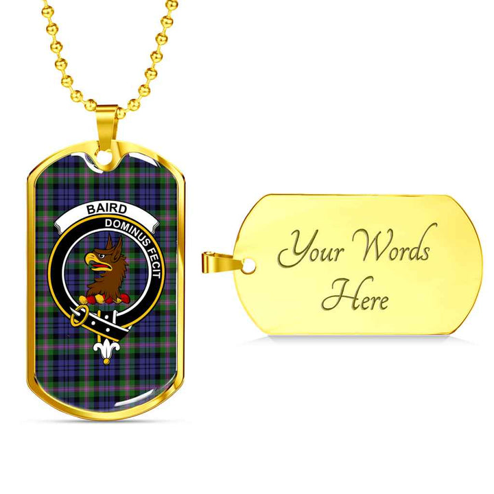 Scottish Baird Clan Crest Tartan Military Dog Tag Necklace Tartan Plaid 4