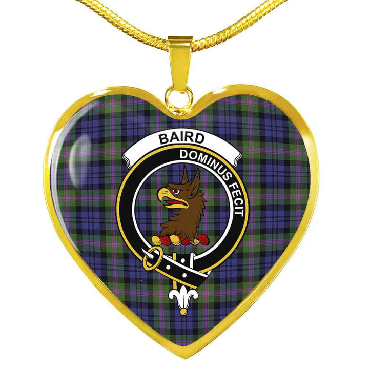 Scottish Baird Clan Crest Tartan Necklace Heart Tartan Plaid 2