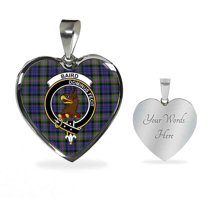 Scottish Baird Clan Crest Tartan Necklace Heart Tartan Plaid 3