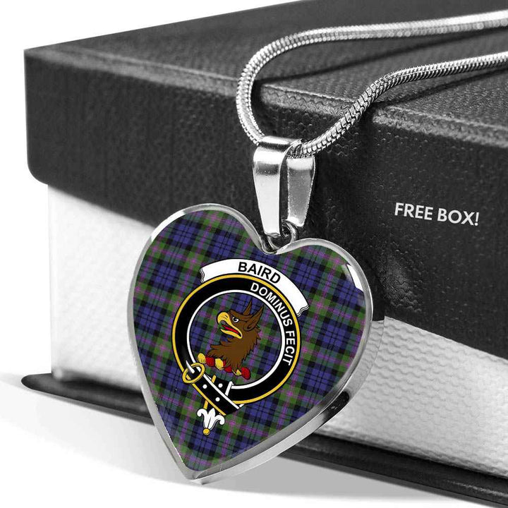 Scottish Baird Clan Crest Tartan Necklace Heart Tartan Plaid 5