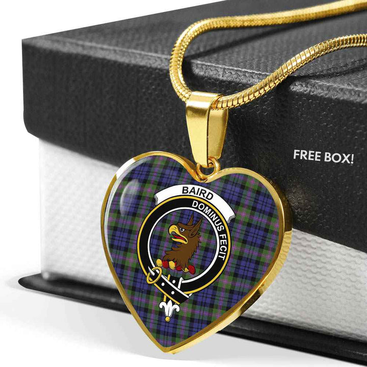 Scottish Baird Clan Crest Tartan Necklace Heart Tartan Plaid 6