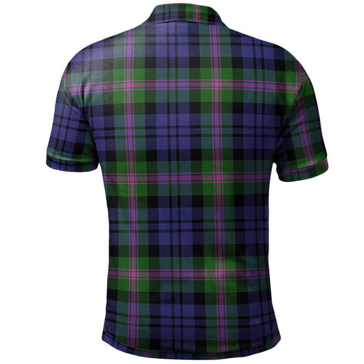 Scottish Baird Clan Crest Tartan Polo Shirt Back Side Tartan Plaid