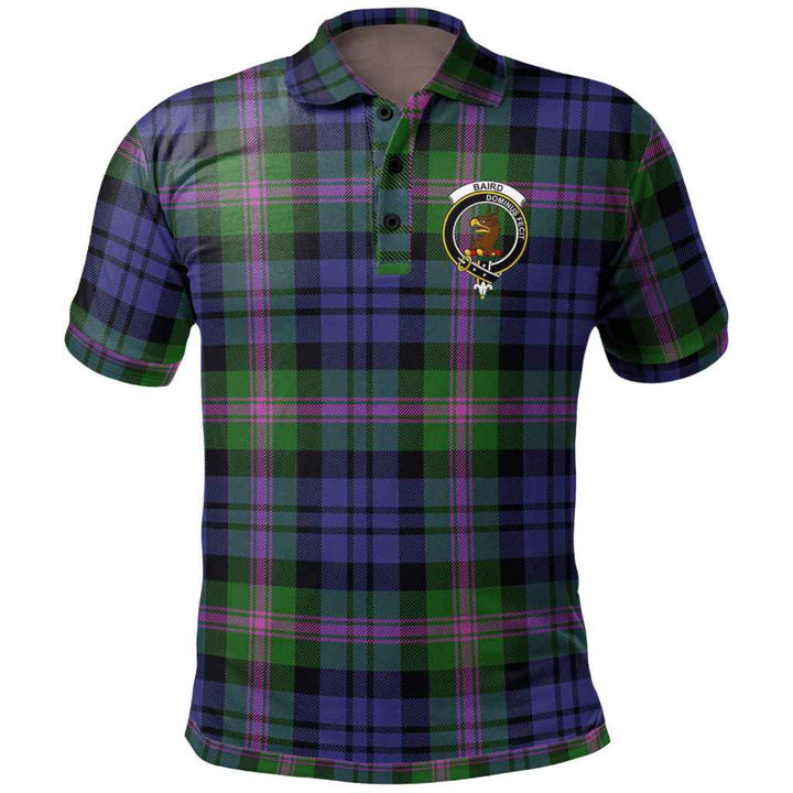 Scottish Baird Clan Crest Tartan Polo Shirt Front Side Tartan Plaid
