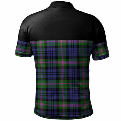 Scottish Baird Clan Crest Tartan Polo Shirt - Horizontal Style Back Side Tartan Plaid