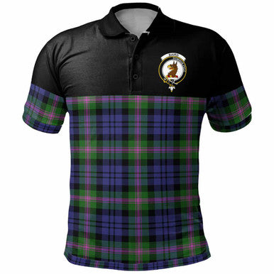 Scottish Baird Clan Crest Tartan Polo Shirt - Horizontal Style Front Side Tartan Plaid