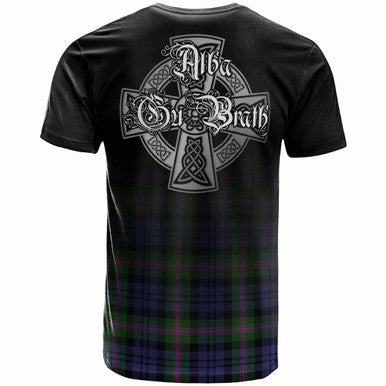 Scottish Baird Clan Crest Tartan T-Shirt - Alba Gu Brath Family Crest Celtic Inspired Back Side Tartan Plaid