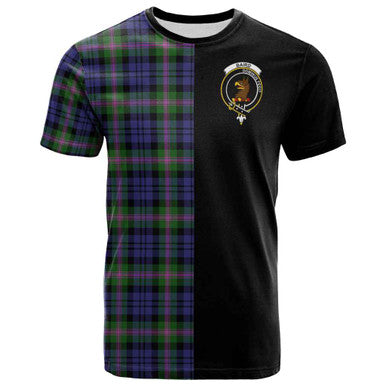 Scottish Baird Clan Crest Tartan T-Shirt Half in Me Front Side Tartan Plaid