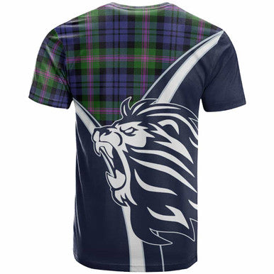 Scottish Baird Clan Crest Tartan T-Shirt - Bend Style Back Side Tartan Plaid