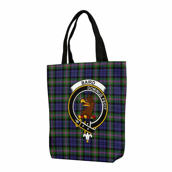 Scottish Baird Clan Crest Tartan Canvas Bag With Shoulder Strap Tartan Plaid 1