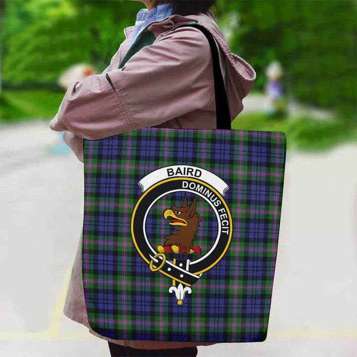 Scottish Baird Clan Crest Tartan Canvas Bag With Shoulder Strap Tartan Plaid 2