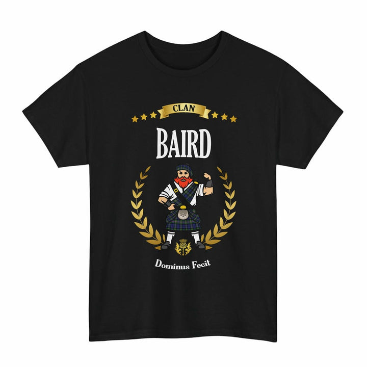 Scottish Baird Clan Tartan T-Shirt - Motto Scotsman Tartan Plaid Black Color
