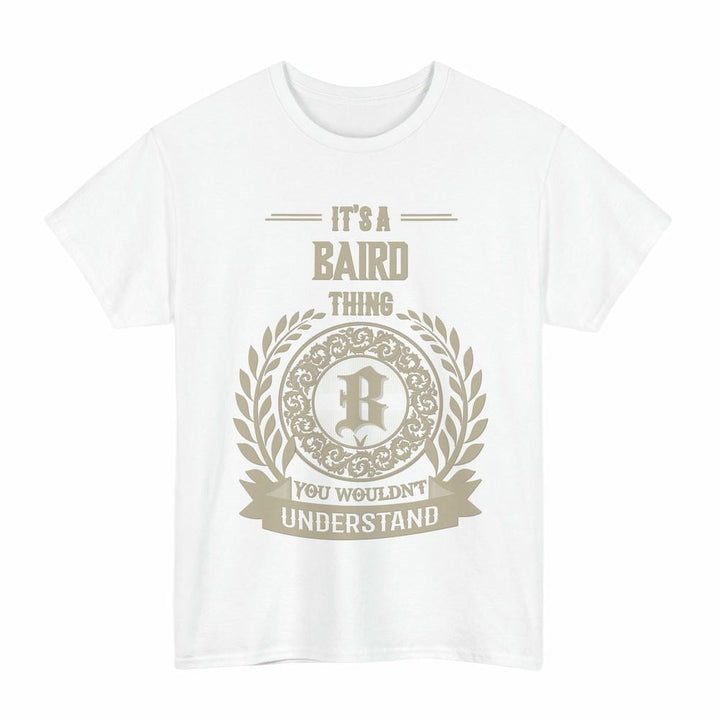 Scottish Baird Clan Tartan T-Shirt - Vintage Family Name Tartan Plaid White Color