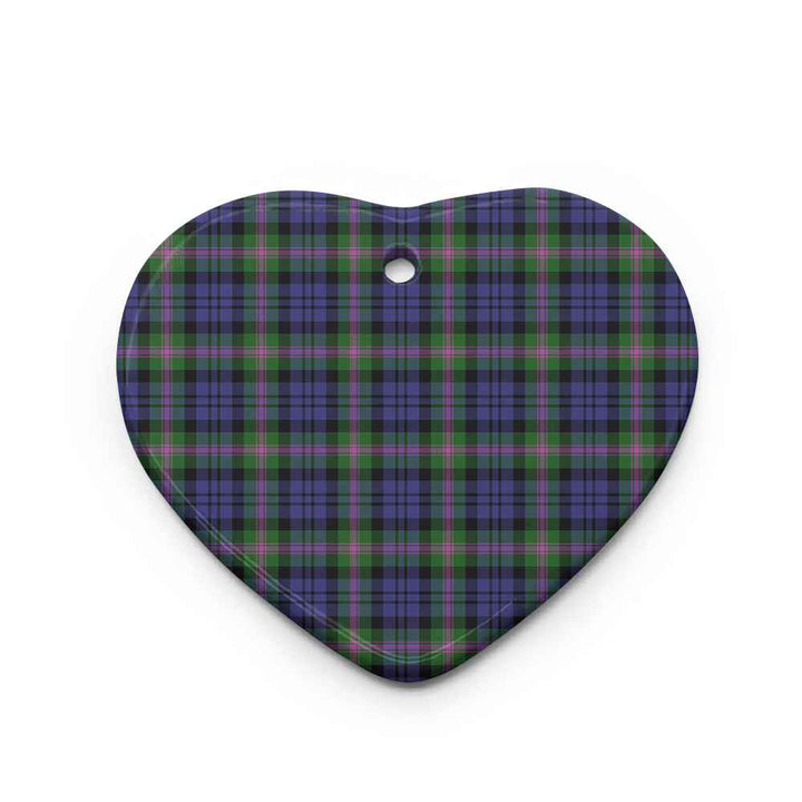 Scottish Baird Modern Clan Tartan Ceramic Ornament Heart Shape Tartan Plaid
