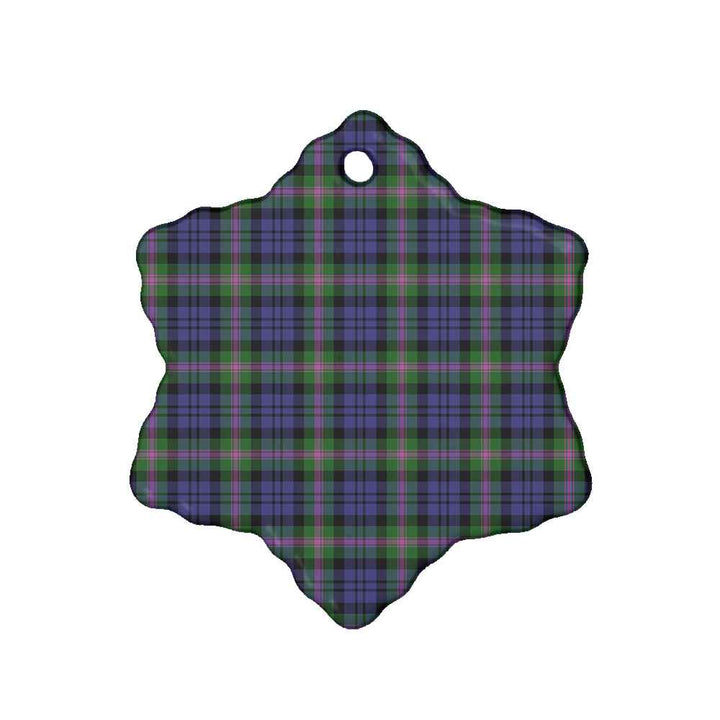 Scottish Baird Modern Clan Tartan Ceramic Ornament Snow Flake Shape Tartan Plaid
