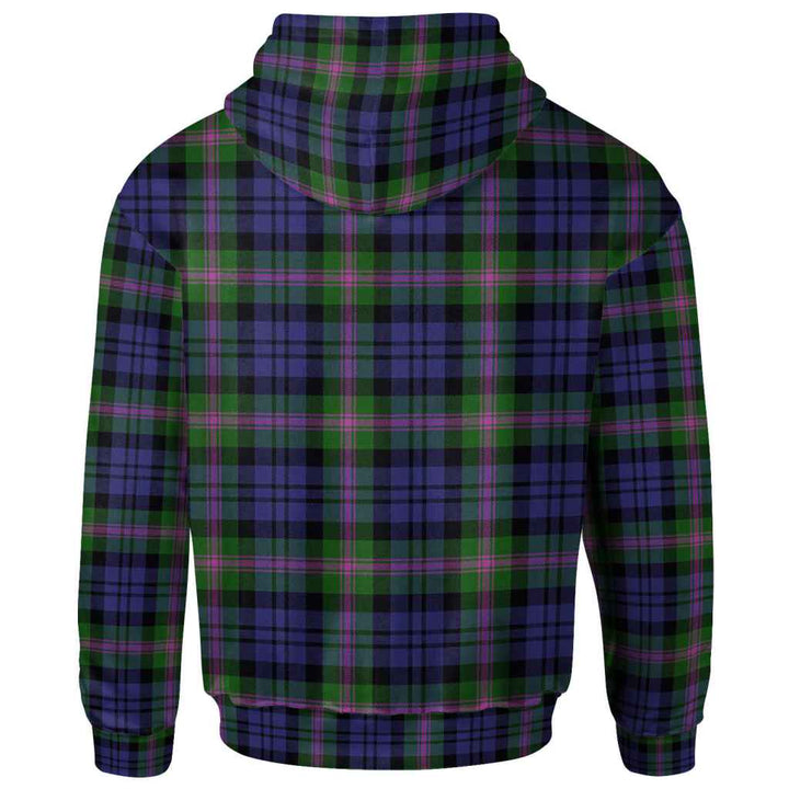Scottish Baird Modern Clan Tartan Hoodie Back Side Tartan Plaid