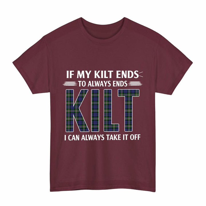 Scottish Baird Modern Clan Tartan Kilt Pride T-Shirt Tartan Plaid Maroon Color