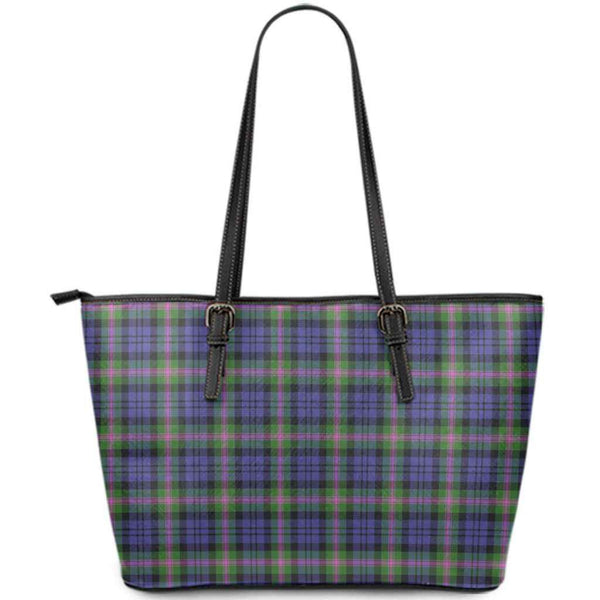 Scottish Baird Modern Clan Tartan Leather Tote Tartan Plaid