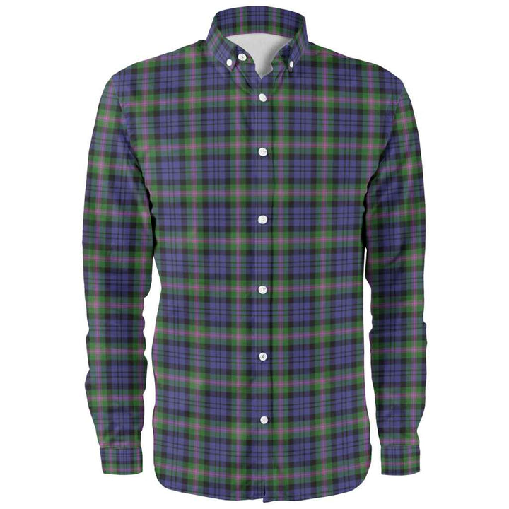 Scottish Baird Modern Clan Tartan Long Sleeve Shirt Front Side Tartan Plaid
