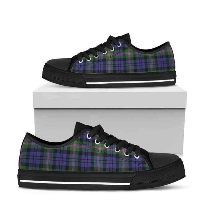 Scottish Baird Modern Clan Tartan Low Top Shoes Black Sole Tartan Plaid