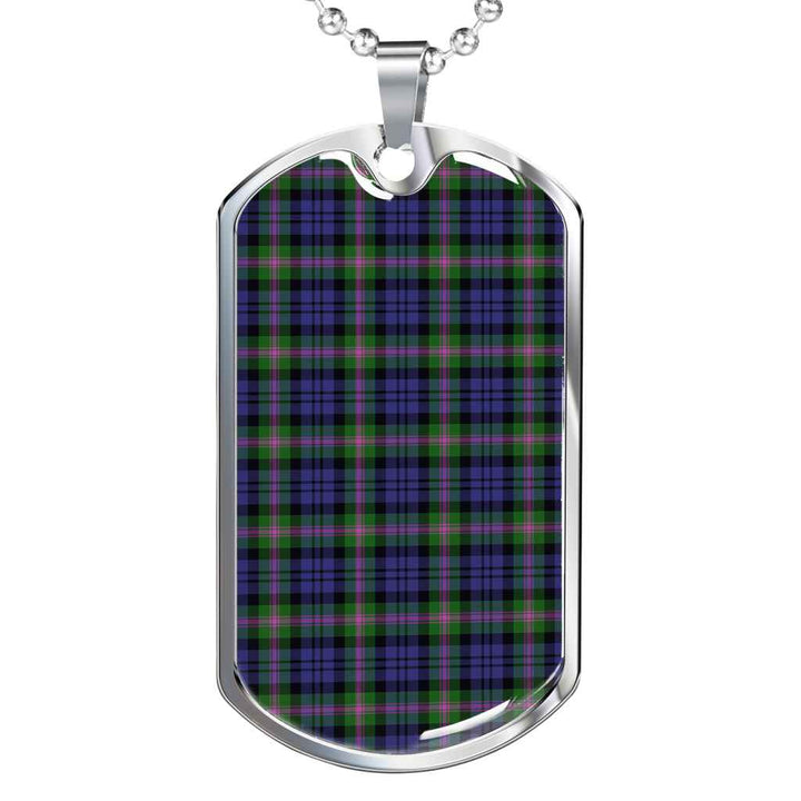 Scottish Baird Modern Clan Tartan Military Dog Tag Necklace Tartan Plaid