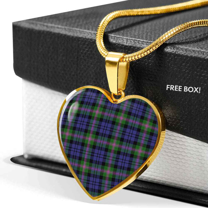 Scottish Baird Modern Clan Tartan Necklace Heart Tartan Plaid 6