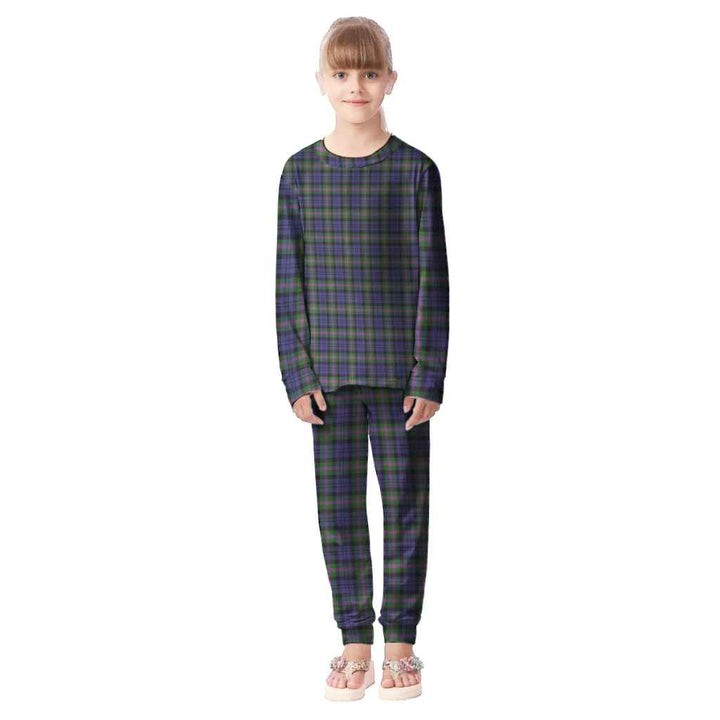 Scottish Baird Modern Clan Tartan Pajama Set Kid Front Side Tartan Plaid
