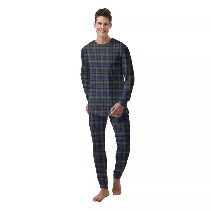 Scottish Baird Modern Clan Tartan Pajama Set  Men Front Side Tartan Plaid