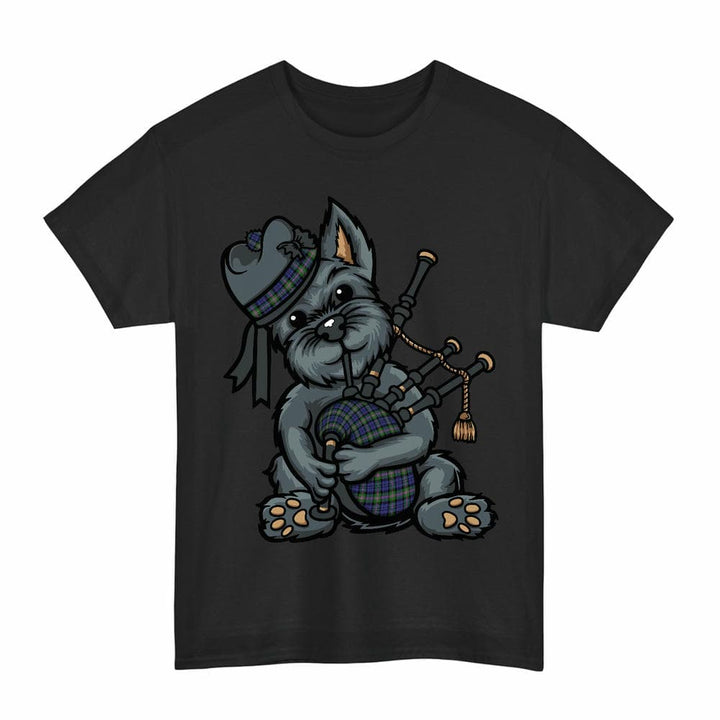 Scottish Baird Modern Clan Tartan Terrier Bagpipes T-Shirt Tartan Plaid Black Color
