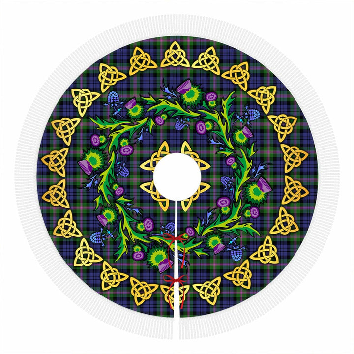 Scottish Baird Modern Clan Tartan Thistle Celtic Knot Christmas Tree Skirt Tassels Tartan Plaid 1