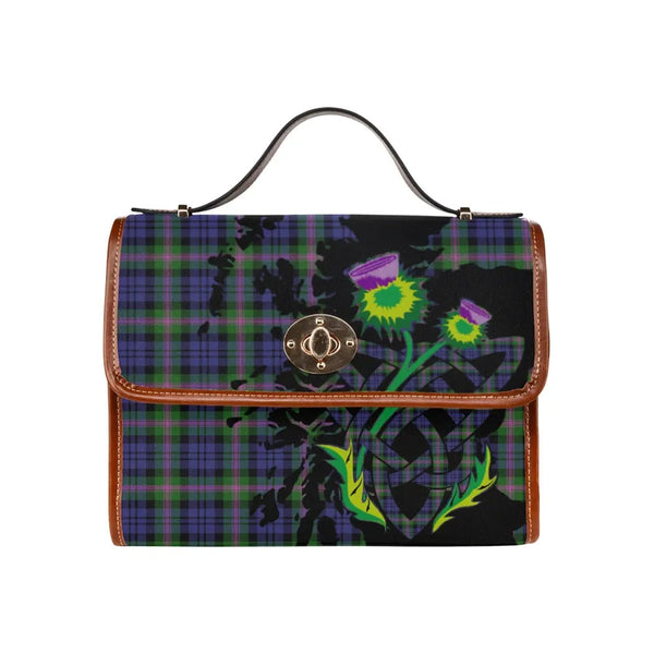 Scottish Baird Modern Clan Tartan Waterproof Canvas Bag With Thistle Tartan Plaid 2