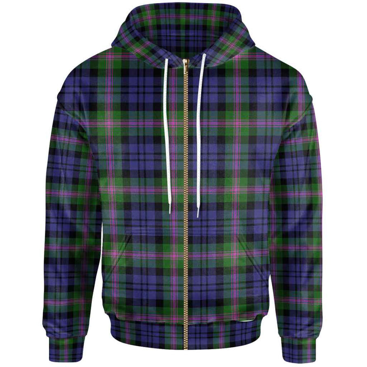Scottish Baird Modern Clan Tartan Hoodie Zip Tartan Plaid