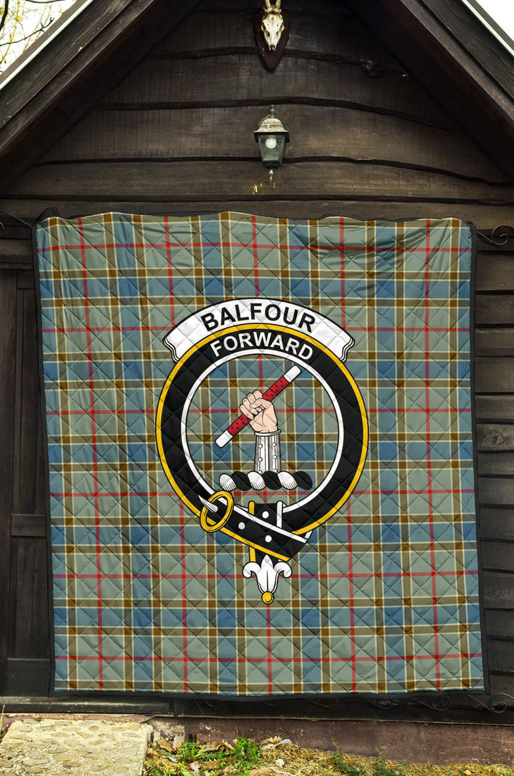 Scottish Balfour Blue Clan Crest Tartan Quilt Tartan Plaid 3