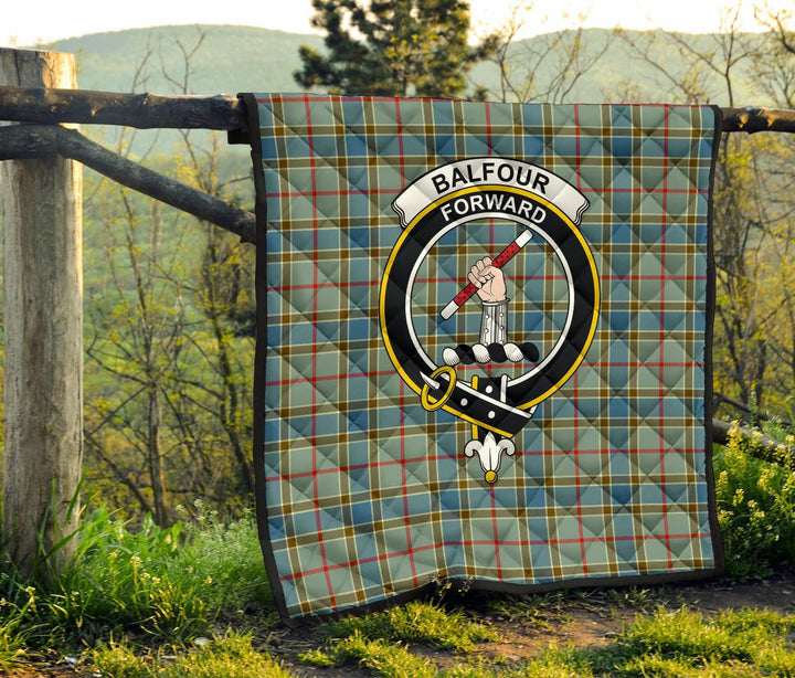 Scottish Balfour Blue Clan Crest Tartan Quilt Tartan Plaid 6