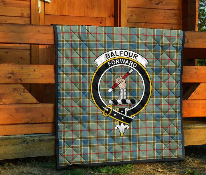 Scottish Balfour Blue Clan Crest Tartan Quilt Tartan Plaid 7