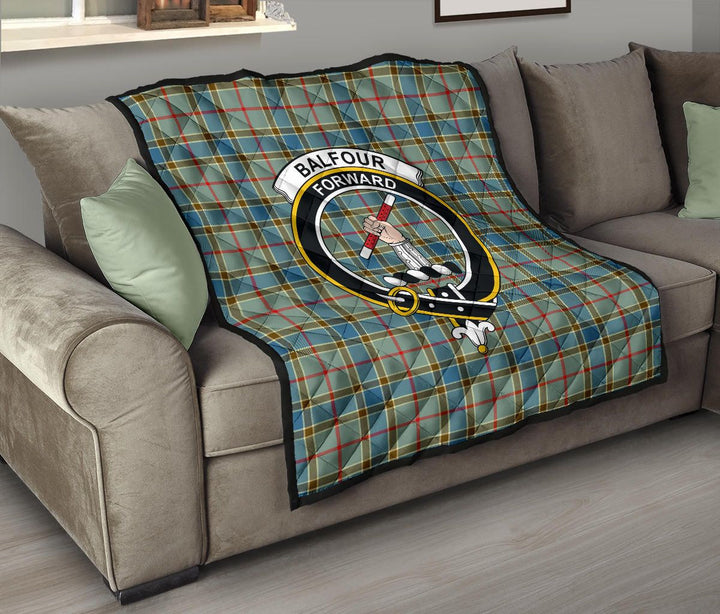 Scottish Balfour Blue Clan Crest Tartan Quilt Tartan Plaid 8