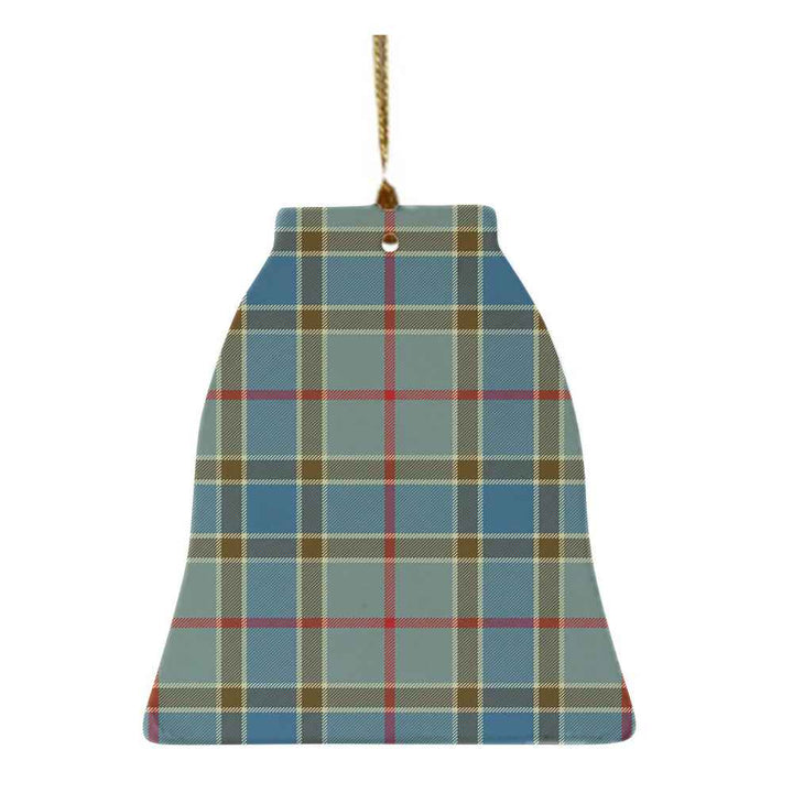 Scottish Balfour Blue Clan Tartan Ceramic Ornament Bell Shape Tartan Plaid