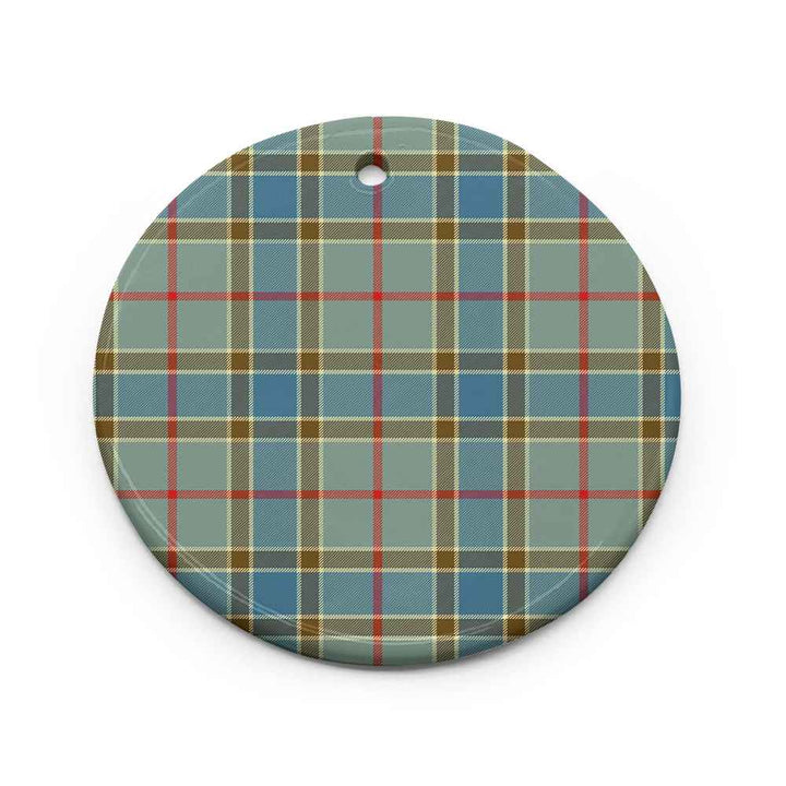 Scottish Balfour Blue Clan Tartan Ceramic Ornament Circle Shape Tartan Plaid