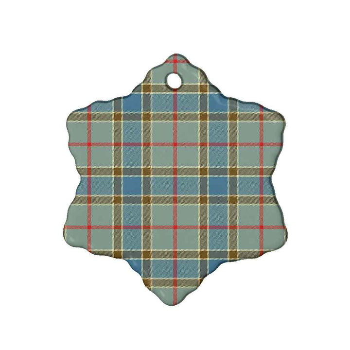 Scottish Balfour Blue Clan Tartan Ceramic Ornament Snow Flake Shape Tartan Plaid