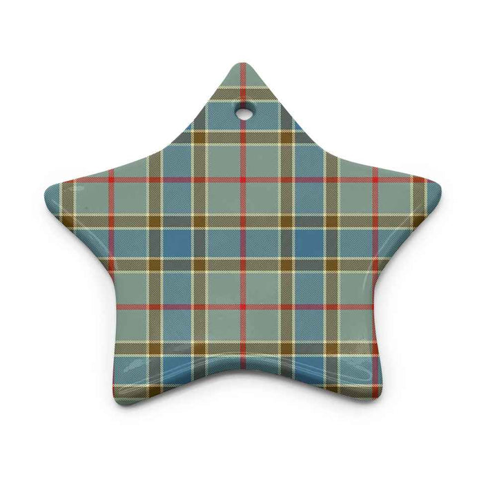 Scottish Balfour Blue Clan Tartan Ceramic Ornament Star Shape Tartan Plaid