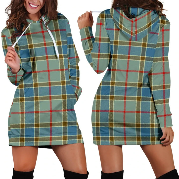 Scottish Balfour Blue Clan Tartan Hoodie Dress